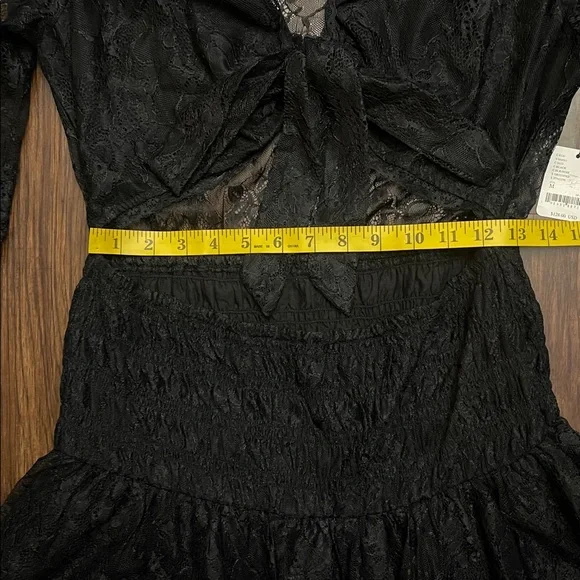 NWT Free people Lala Lace Mini Dress Black medium